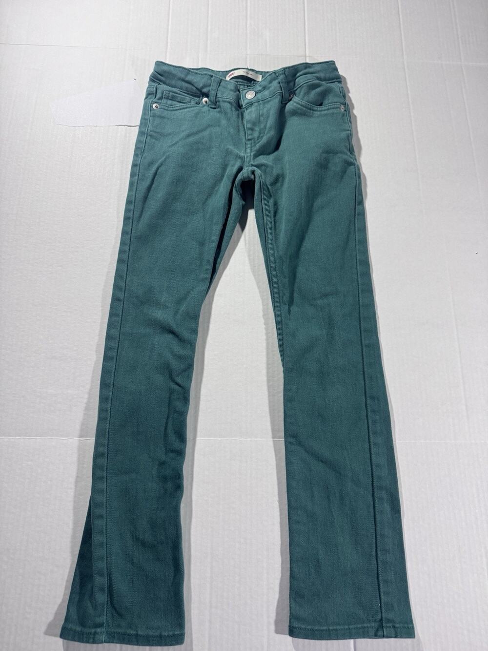 Levi's 711 Skinny Girls Jeans Size 8 Regular Green Denim